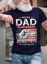Men's American Flag Being Dad Is An Being Papa Casual Crew Neck Short Sleeve T-Shirt