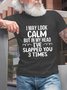 Funny I May Look Calm But in My Head I've Pecked You 3 Times Crew Neck Casual Short Sleeve Short Sleeve T-Shirt