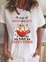 A Cup Of Coffee And Cats Solve Everything Crew Neck T-shirt