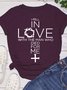 I Feel In Love With The Man Who Died For Me Women Christian Quotes Jesus Letter Crew Neck Short Sleeve T-Shirt