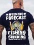 Mens Fishing Crew Neck Cotton Casual Short Sleeve T-Shirt