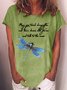 Womens Funny May You Touch Dragonflies Letter Printed Casual Short Sleeve T-Shirt