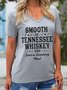 Funny Saying Smooth As Tennessee Whiskey And Sweet As Strawberry Wine Loosen Short Sleeve Top