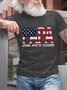 American Flag Papa Cotton Short Sleeve Casual T-Shirt