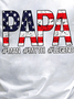 American Flag Papa Cotton Short Sleeve Casual T-Shirt