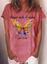 Womens Whisper Words of Wisdom Let it be Letter Casual T-Shirt