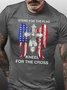 Stand For The Flag, Kneel For The Cross, Casual Short Sleeve T-Shirt