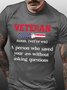 Veteran America Flag Men's Casual Cotton T-Shirt