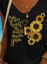 Womens Make You Heart The Prettiest Thing About You Flower Print Tank Top
