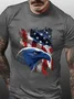 America Flag Men's Vintage Crew Neck Cotton T-Shirt