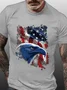 America Flag Men's Vintage Crew Neck Cotton T-Shirt