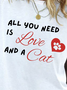 Lilicloth x Kat8lyst All You Need Is Love And A Cat Women's Fit Casual T-Shirt