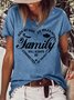 Womens Family Side by Side or miles Apart Connected to by heart Family Letters T-Shirt