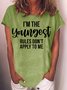 Womens Funny Youngest sister Crew Neck Casual T-Shirt