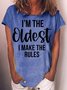 Womens Funny Oldest Sister Loose Crew Neck T-Shirt