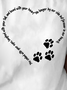 Women Funny Pet Remembrance Heart Cotton Loose Animal T-Shirt