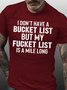 Men's Funny Letter Crew Neck Cotton T-shirt