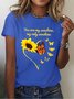 Women Sunflower and butterfly You Are My Sunshine My Only Sunshine Loose Simple T-Shirt