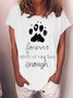 Women Dog Animal Printing Casual Cotton-Blend T-Shirt