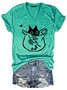 Women Cat Bag Printing Cotton-Blend T-Shirt