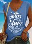 Womens Funny Sisters  V Neck Casual Tanks Top