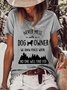 Women Funny Saying Never Mess With A Dog Owner Simple T-Shirt