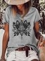 Lotus Print Women's Crew Neck T-Shirt