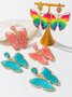 Vintage Colorful Braided Butterfly Earrings Party Jewelry