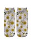 Women Casual All Season Sunflower Breathable Commuting Standard Cotton-Blend Ankle Socks Regular Socks