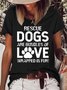 Womens Dog Lover Casual Crew Neck T-Shirt