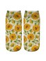 Women Casual All Season Sunflower Breathable Commuting Standard Cotton-Blend Ankle Socks Regular Socks