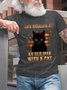 Men Funny Never Underestimate An Old Man With A Cat Loose T-Shirt