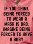 Women If You Think Being Forced To Wear A Mask Is Bad Imagine Being Forced To Have A Baby Crew Neck T-Shirt