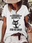Women Funny Black Cat Someday You Fell Like You’re Surrounded By Idiots Loose T-Shirt