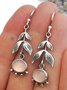 Vintage Style Rose Leaf Pink Tax Crystal Earrings Commuter Jewelry