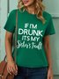 Women funny graphic If I'm drunk Sister Fault  Simple Animal T-Shirt