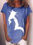 Womens Cat Print Casual T-Shirt