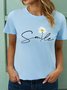 Womens Smile Flower Inspire Cotton Casual Top