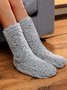 Leisure Home Solid Color Coral Fleece Medium Tube Floor Socks Pile Pile Socks Autumn Winter Warm Accessories Thickening