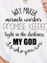 Women God Light Keeper Letters Casual Sweatshirts