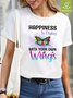 Waterproof, Oilproof And Stainproof Fabric Loose Casual Butterfly T-Shirt