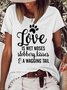 Womens Dog Lover Crew Neck T-Shirt