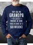 Grandapa Men's Text Letters Casual Crew Neck Sweatshirt