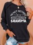 Women Grandma Cordate Letters Loose Crew Neck Sweatshirt