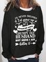 Women Funny Graphic Spoiled Wife Crew Neck Simple Sweatshirts