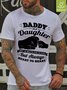 Mens Daddy & Daughter Letters Casual T-Shirt