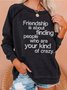 Women Friendship Letters Graphic Casual Crew Neck Cotton Sweatshirts