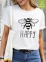 Womens Bee Happy Casual T-Shirt