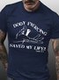 Men Graphic Body Piercing Saved My Life Casual T-Shirt