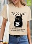 Funny Black Cat To Do List Drink Coffee Loose Casual T-Shirt